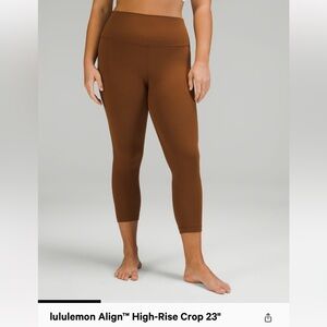 NWT lululemon align HR crop 23” roasted brown